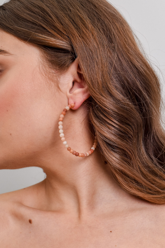 KYLIE / PINK STONE HOOPS