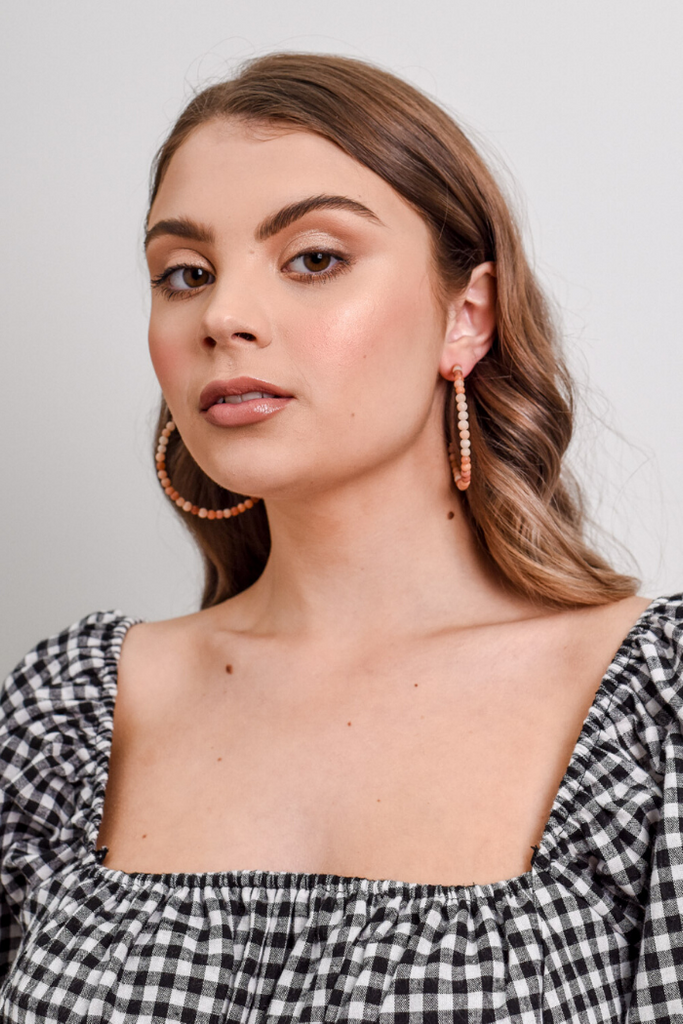 KYLIE / PINK STONE HOOPS