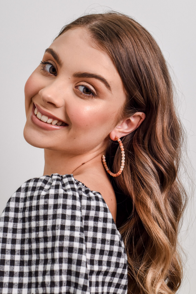 KYLIE / PINK STONE HOOPS