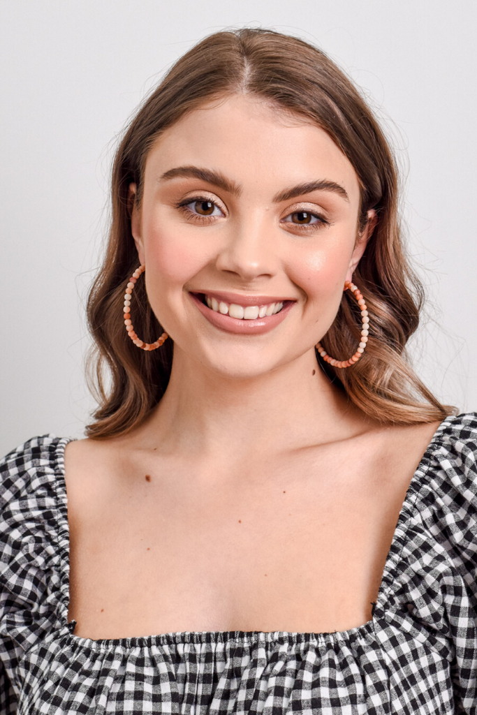 KYLIE / PINK STONE HOOPS